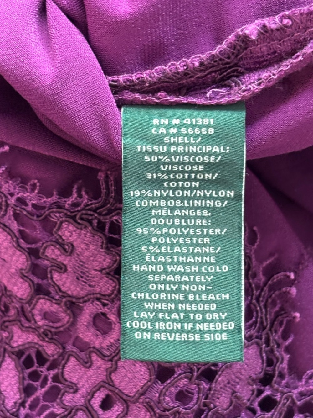 Lauren Ralph Lauren Melia Floral Lace Sheath Dress - Plum Purple Size 0P - Picture 11 of 11
